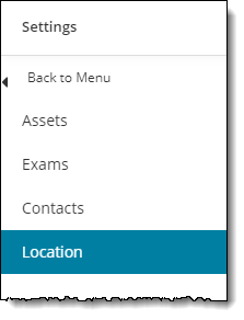 Site Manager Location menu.